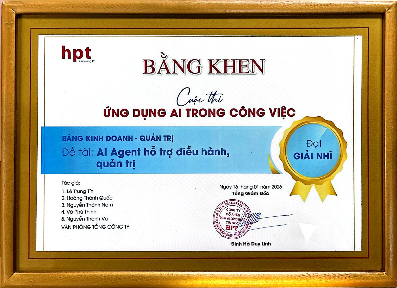 2nd Prize — AI in Business